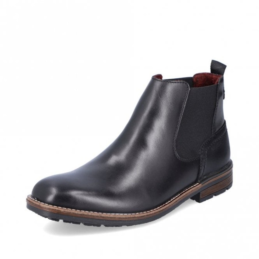 Men'S Formal And Work Shoes | Rieker Rieker Men'Sblack Leather Boot 1360-00