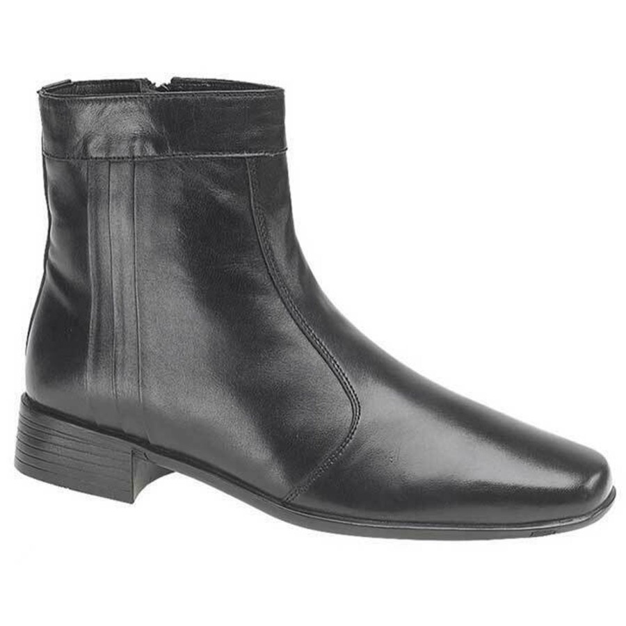 Men'S Formal And Work Shoes | Marlows Mens Black Leather Side Zip Beatles Boot M753A