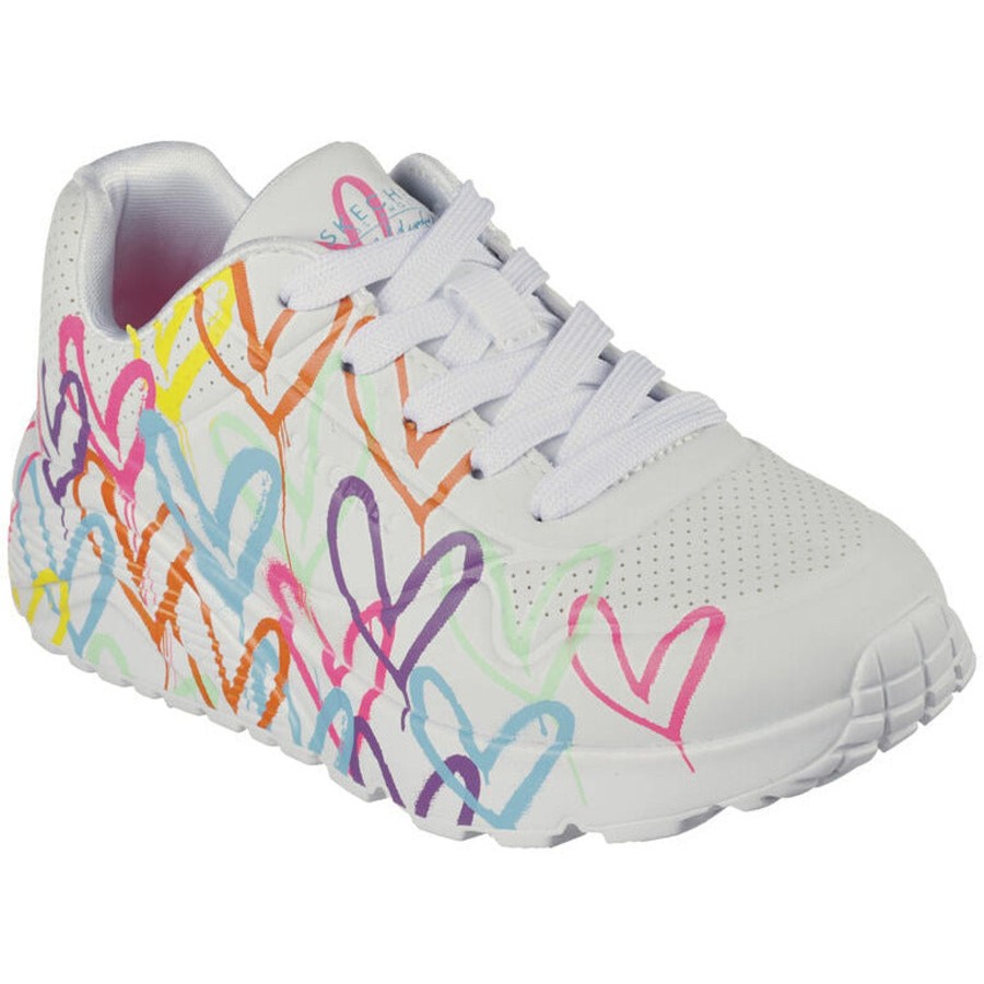 Back To School | Skechers Skechers X Jgoldcrown: Uno Lite - Spread The Love White 314064Wmn