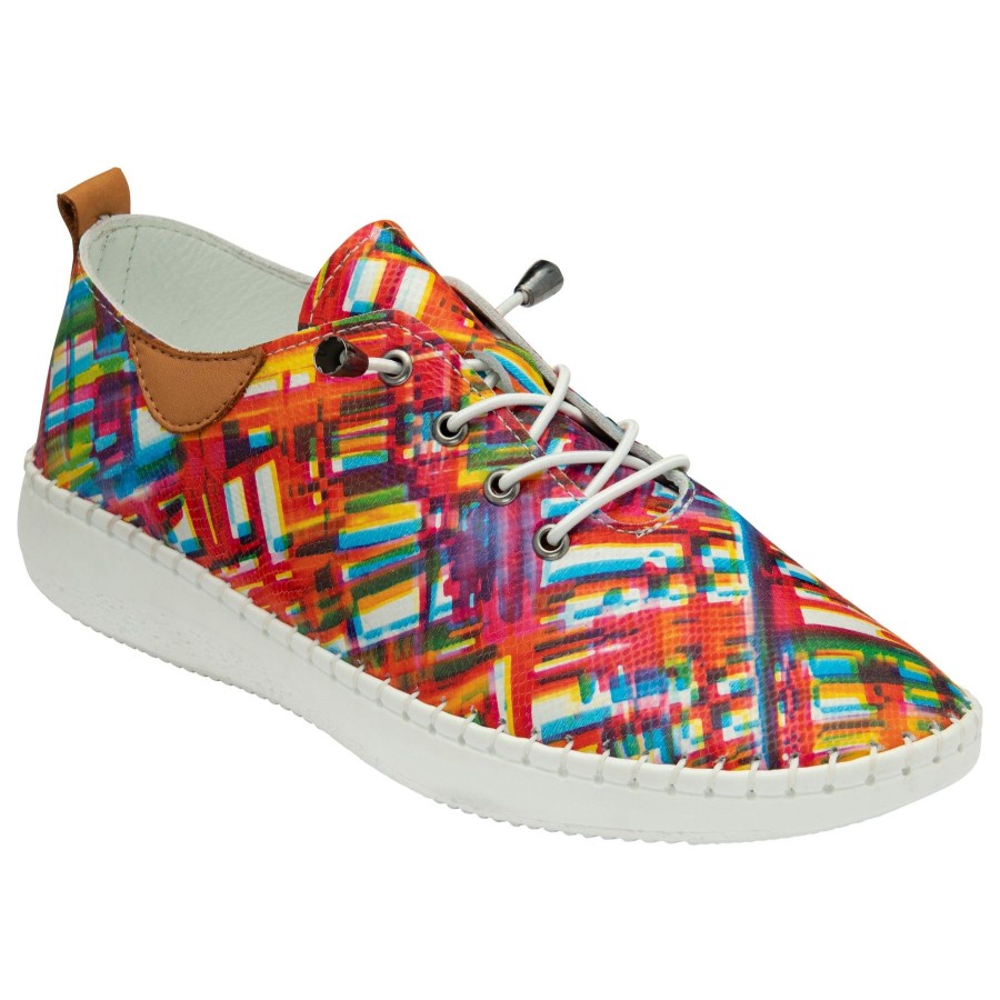 Shoes And Trainers | Lotus Lotus Casual Leather Shoe Uls484 Tassia In Tropical Print