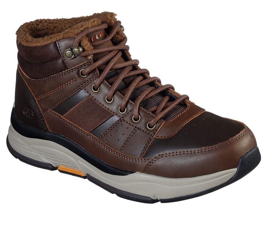 Men'S Boots | Skechers Skechers Ankle Boot Benga - Voren Brown 66199 Brn Relaxed Fit