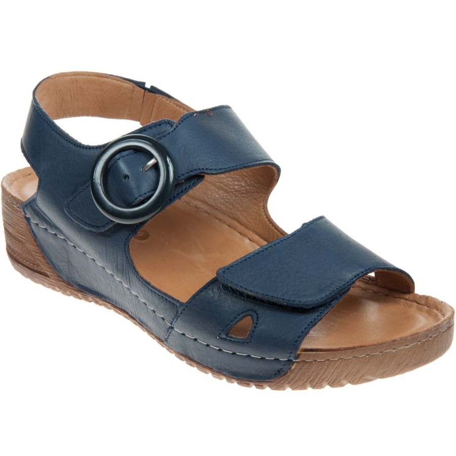 Ladies Styles | Adesso Adessolily Navy Soft Leather Sandal Lily-A7196