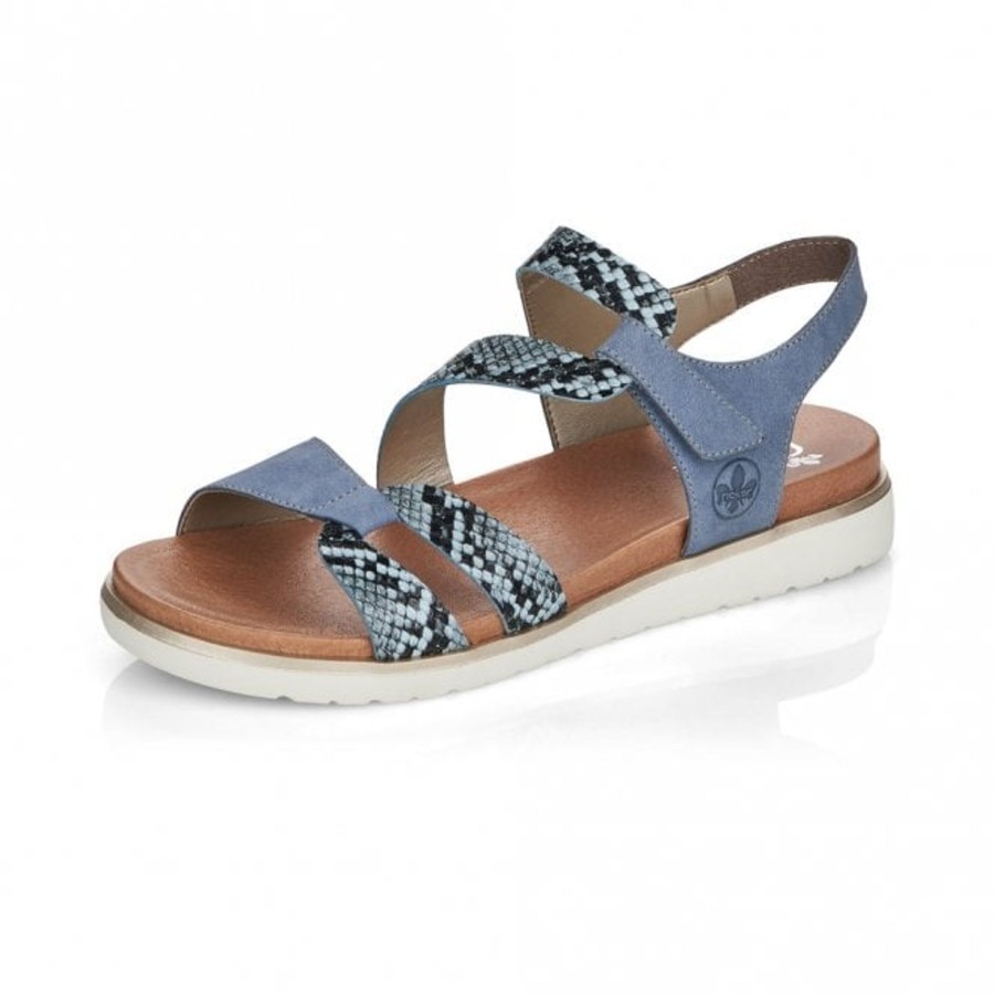 Sandals And Toe-Posts | Rieker Rieker Sandal With Touch Fasting V5069-12 Denim Blue