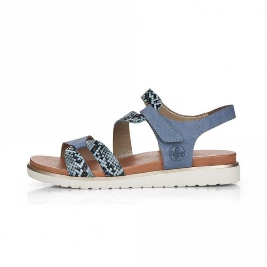 Sandals And Toe-Posts | Rieker Rieker Sandal With Touch Fasting V5069-12 Denim Blue