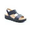 Sandals And Toe-Posts | Heavenly Feet Heavenly Feet Sandal With Wedge Ritz Black