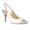 Wedding And Party Wear | Lotus Lotus Sling-Back Court Shoes Arlindwhite & Silver Glitz