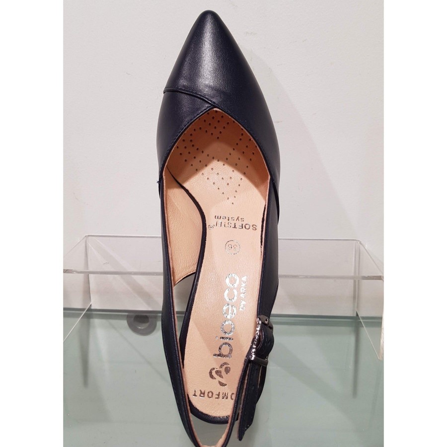 Wedding And Party Wear | Bioeco Bioeco 4009 Navy Leather Closed Toe Slingback Occasion Shoe Matching Bags Available 4009-1570