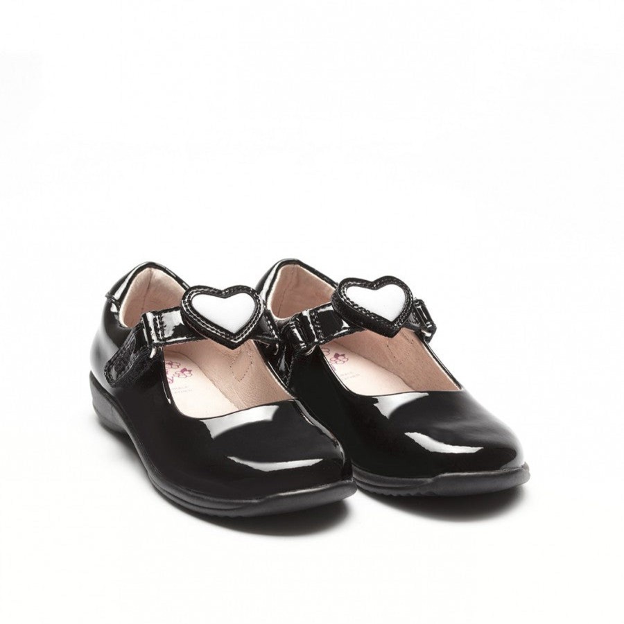 Back To School | Leli Lelli Kelly 8400 Black Patent Colourissima Bar Shoe With Free Gifts F Fitting