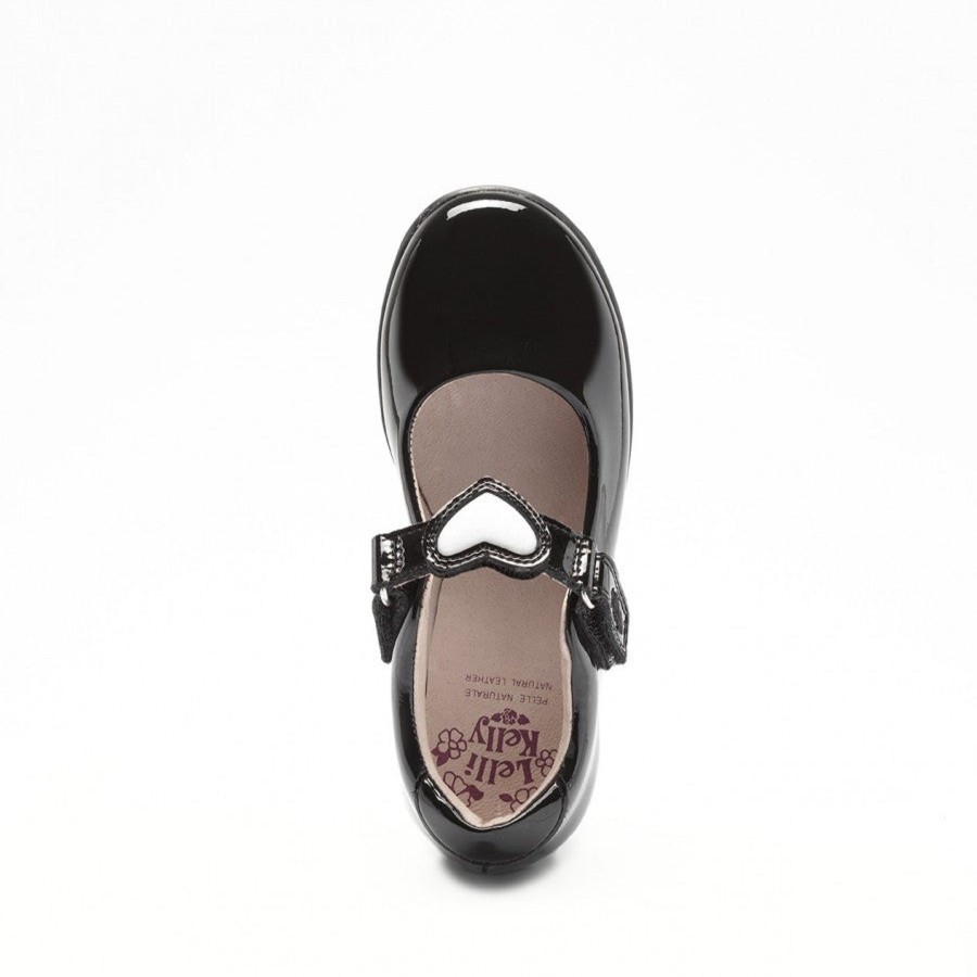 Back To School | Leli Lelli Kelly 8400 Black Patent Colourissima Bar Shoe With Free Gifts F Fitting