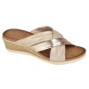 Sandals And Toe-Posts | Marlows Cipriata Sandal Anella Champagne L680 Cross Strap Mule Style