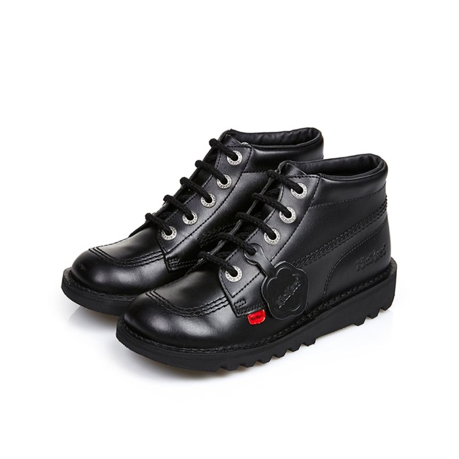 Back To School | Kickers Kickers Kick Hi J/Y 31-39 Classic Black Leather Boot