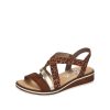 Ladies Styles | Rieker Rieker Wedge Sandal V3663-24 Brown