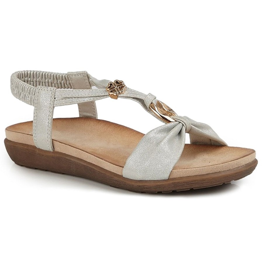 Sandals And Toe-Posts | Marlows Cipriata Sandal Zana Silver L660 Slip On