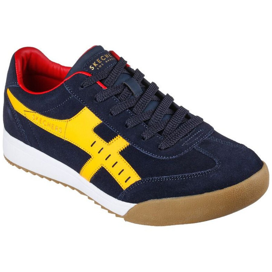 Men'S Styles | Skechers Skechers Zinger - Manchego Navy/Yellow 237351Nvyl Retro Trainer