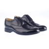 Men'S Formal And Work Shoes | Stept Steptronic Brogue Shoe Bugos Black Soft Leather Wing Cap Lace Up Formal