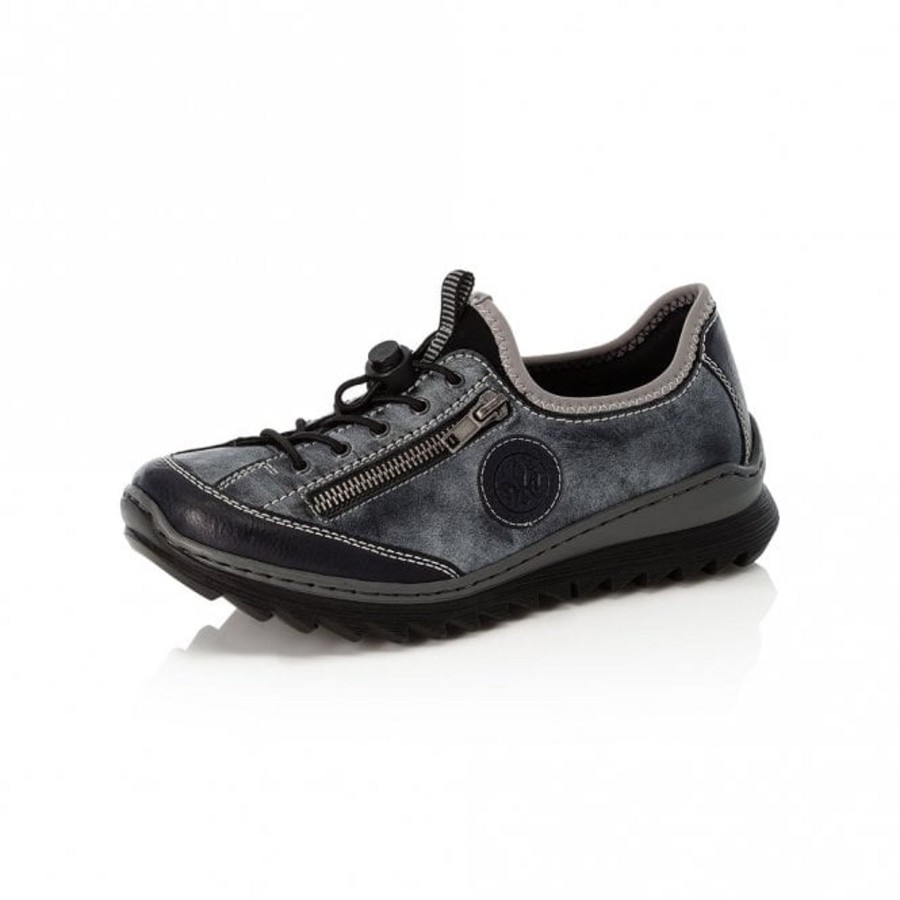 Shoes And Trainers | Rieker Rieker Lady'S Shoe With Bungee Lace Blue M6269-14