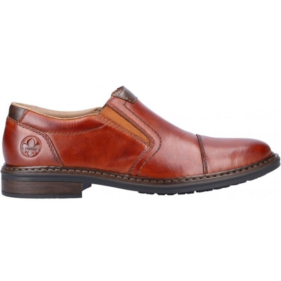 Men'S Formal And Work Shoes | Rieker Rieker Men'S Slip-On Leather Shoe Peanut 17659-23