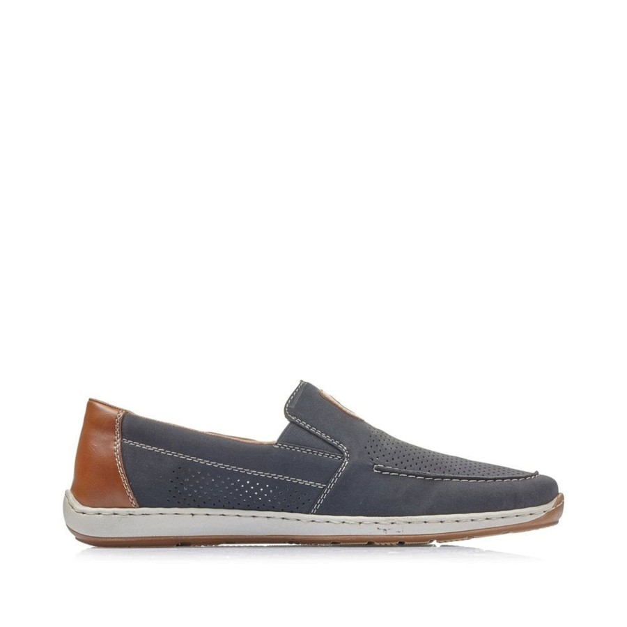 Men'S Styles | Rieker Rieker Men'S Casual Slip-On Shoe 08866-15 Navy Blue