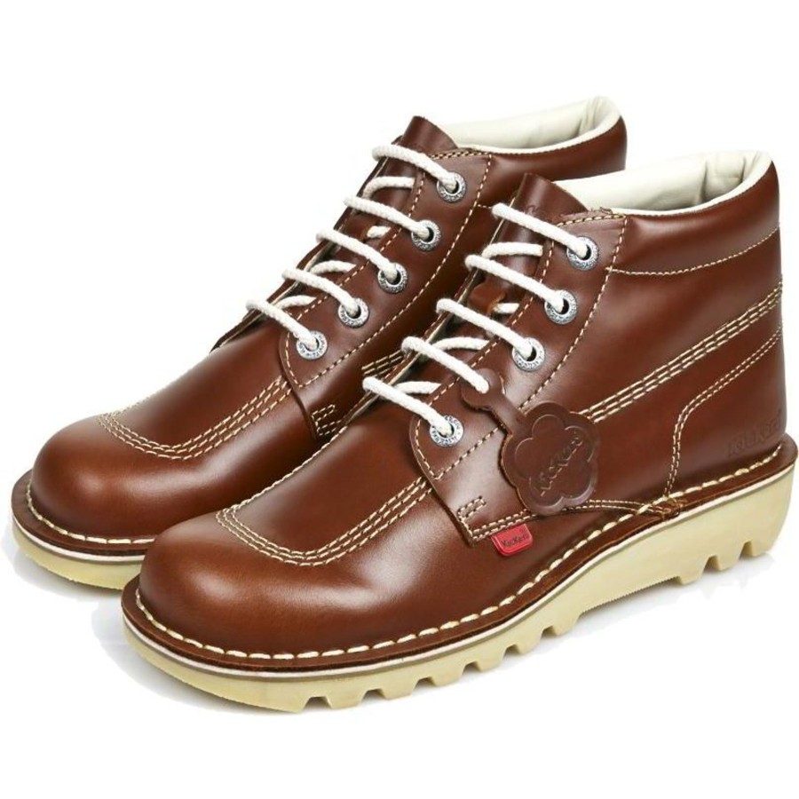 Men'S Boots | Kickers Mens Kickers Kick Hi Dark Tan Leather