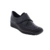 Shoes And Trainers | Rieker Rieker Shoe Black Leather With Touch Fastening 537C0-00