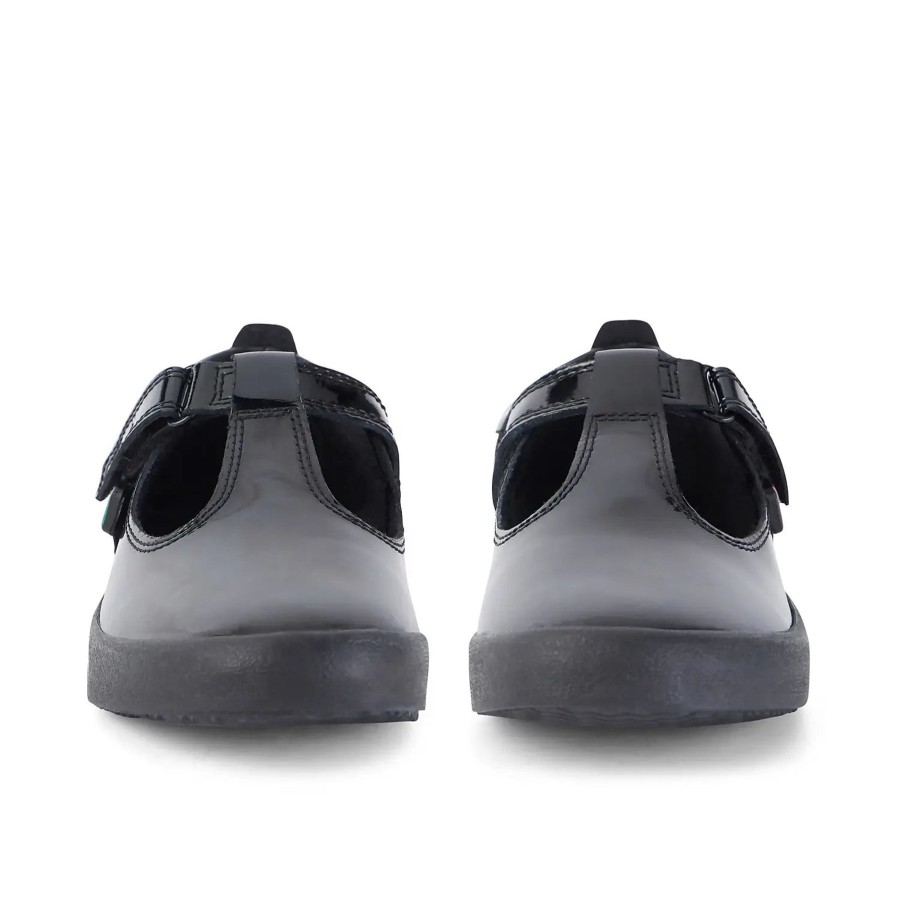 Back To School | Kickers Kickerjunior Girls Karico T Vel Black Pat Leather School Shoekarico T Vel