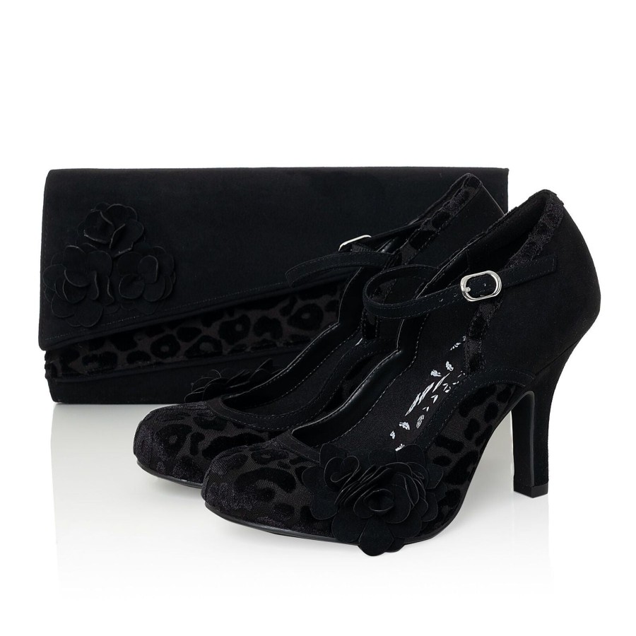 Wedding And Party Wear | Ruby Ruby Shoo Perth Black Velvet Bagmatching Shoe Monica Available