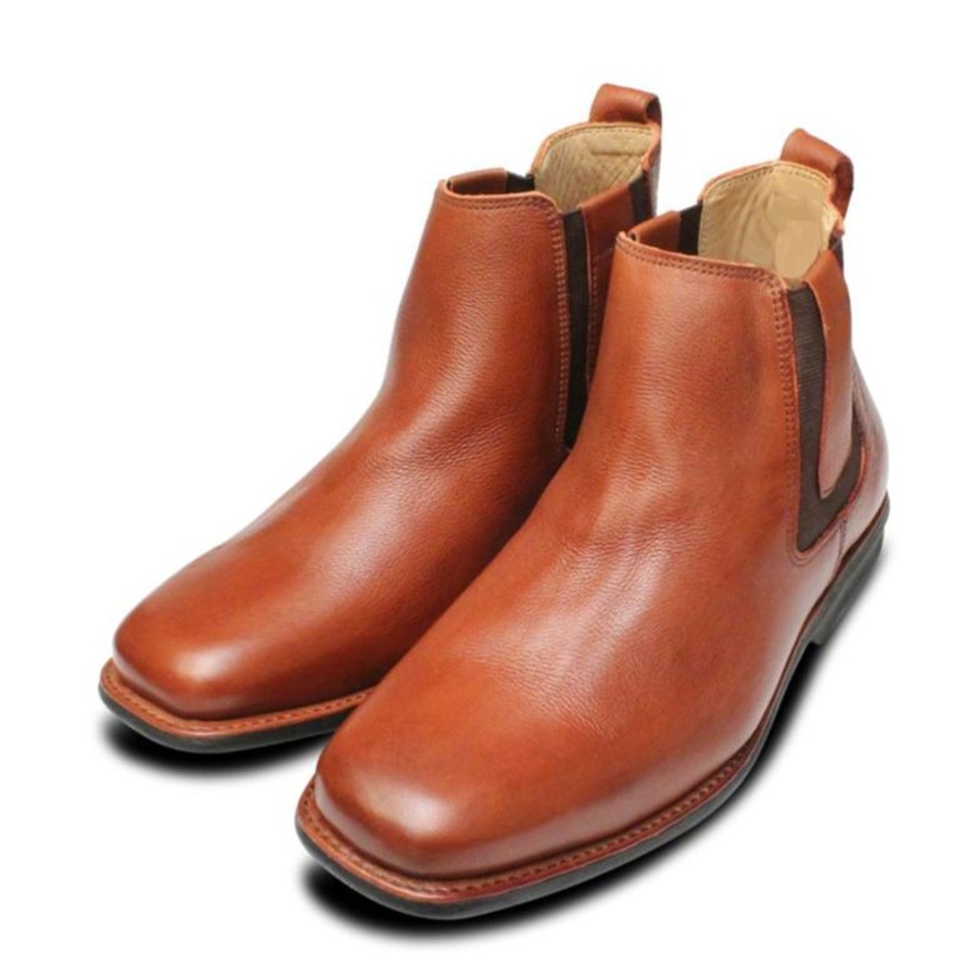 Men'S Formal And Work Shoes | Getz Anatomic & Co Chelsea Boot Amazonas Tan Leather