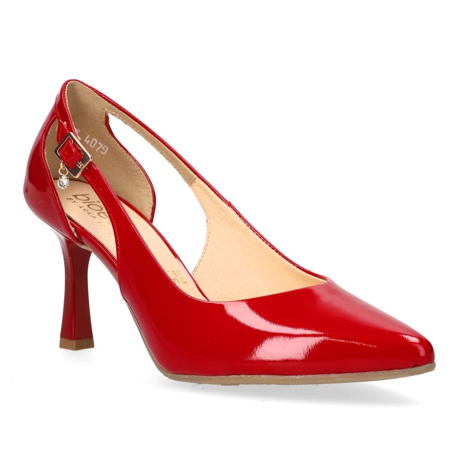 Shoes And Trainers | Bioeco Bioeco 4079 Red Patent Open Sided Court Shoe 4079-433