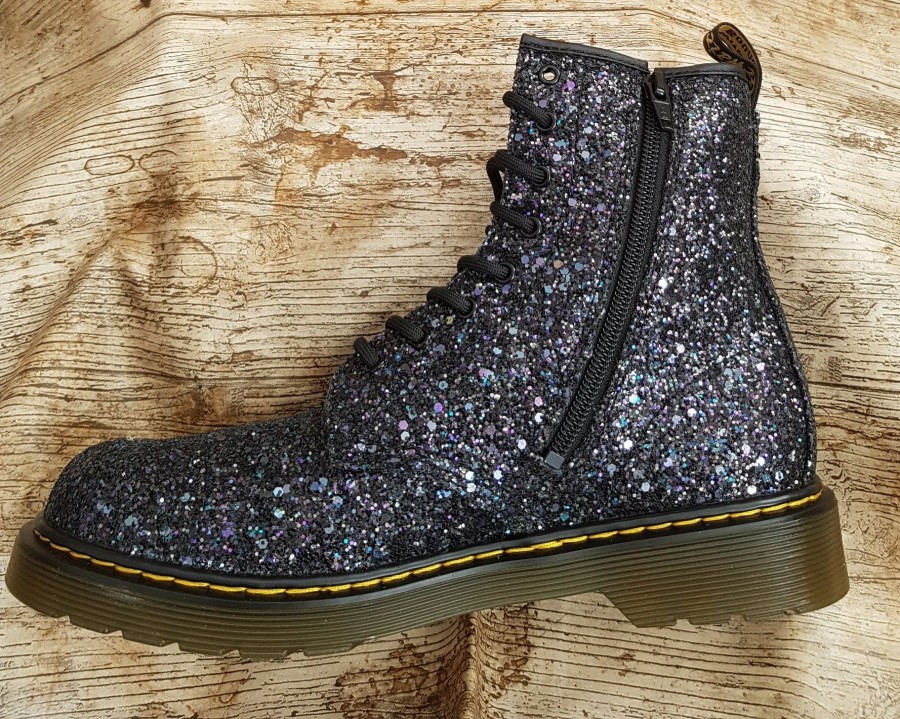 Back To School | Dm Dr Martens 1460Y Glitter Black 25097993 Boot With Zip