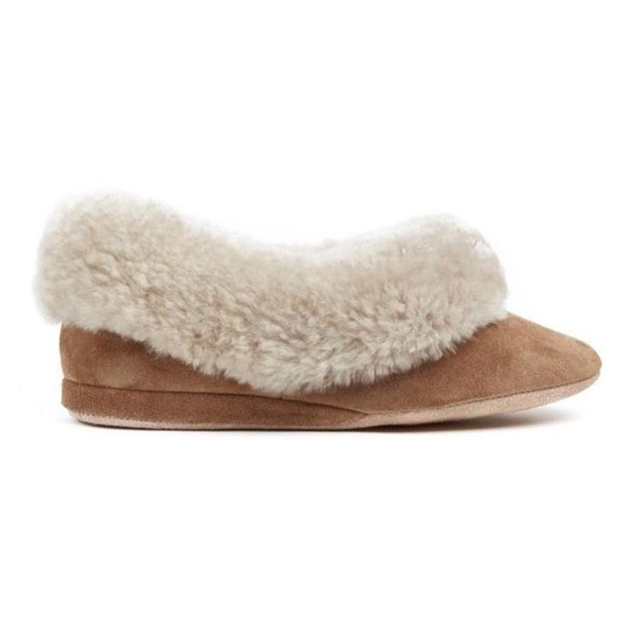 Ladies Slippers | Morlands Morlands Ladies Seaforth Mole Suede Sheepskin Lined Slipper