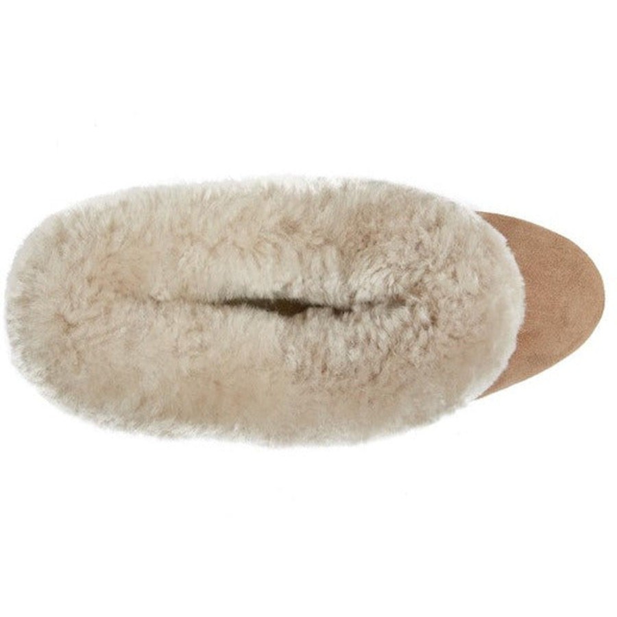 Ladies Slippers | Morlands Morlands Ladies Seaforth Mole Suede Sheepskin Lined Slipper