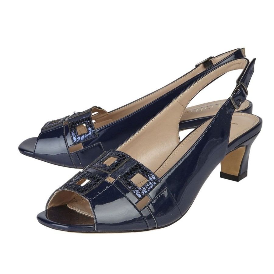 Wedding And Party Wear | Lotus Lotus Ladies Aubrey Navy Sling Back Shoes