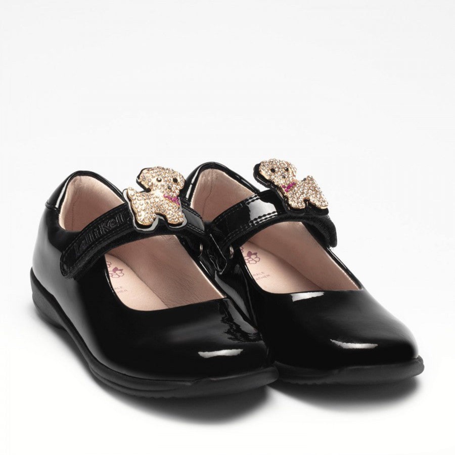 Back To School | Leli Lelli Kelly Lk8217 Black Patentpoppy Puppy Trim Bar Shoe