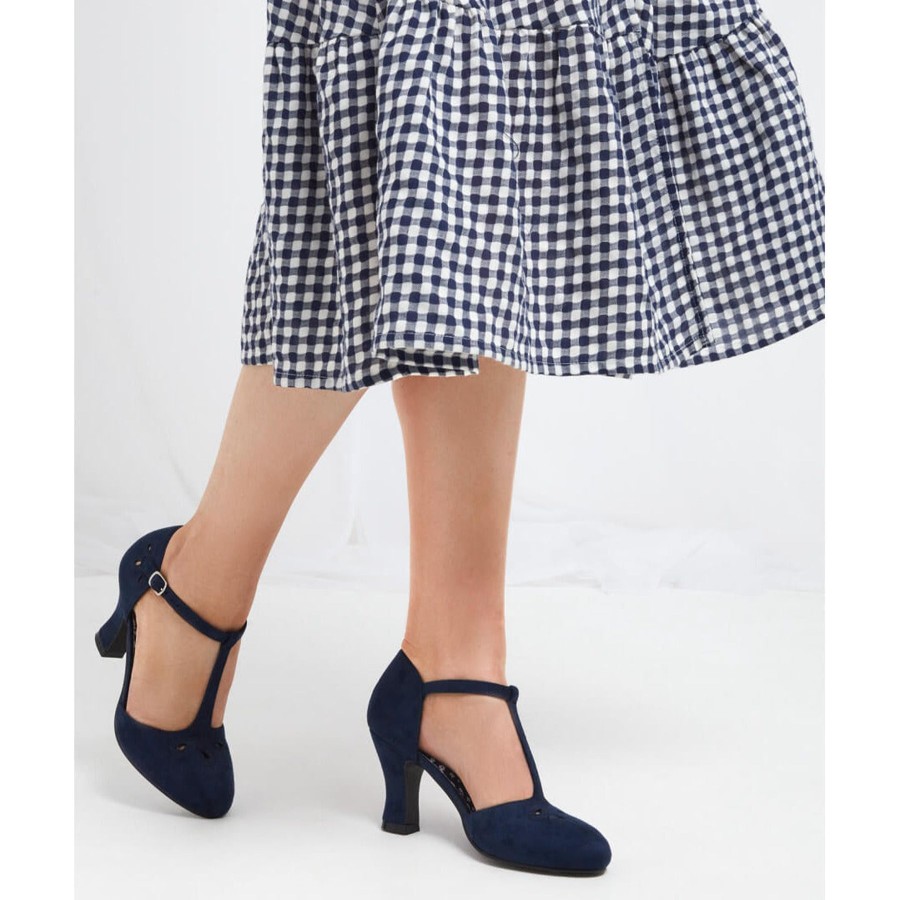 Wedding And Party Wear | Joe Browns Joe Browns Sweet Escape Navy T Bar Shoes Kc282A