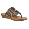 Sandals And Toe-Posts | Lotus Lotus Sandal Slip-On With Toe-Post Arna Leopard-Print