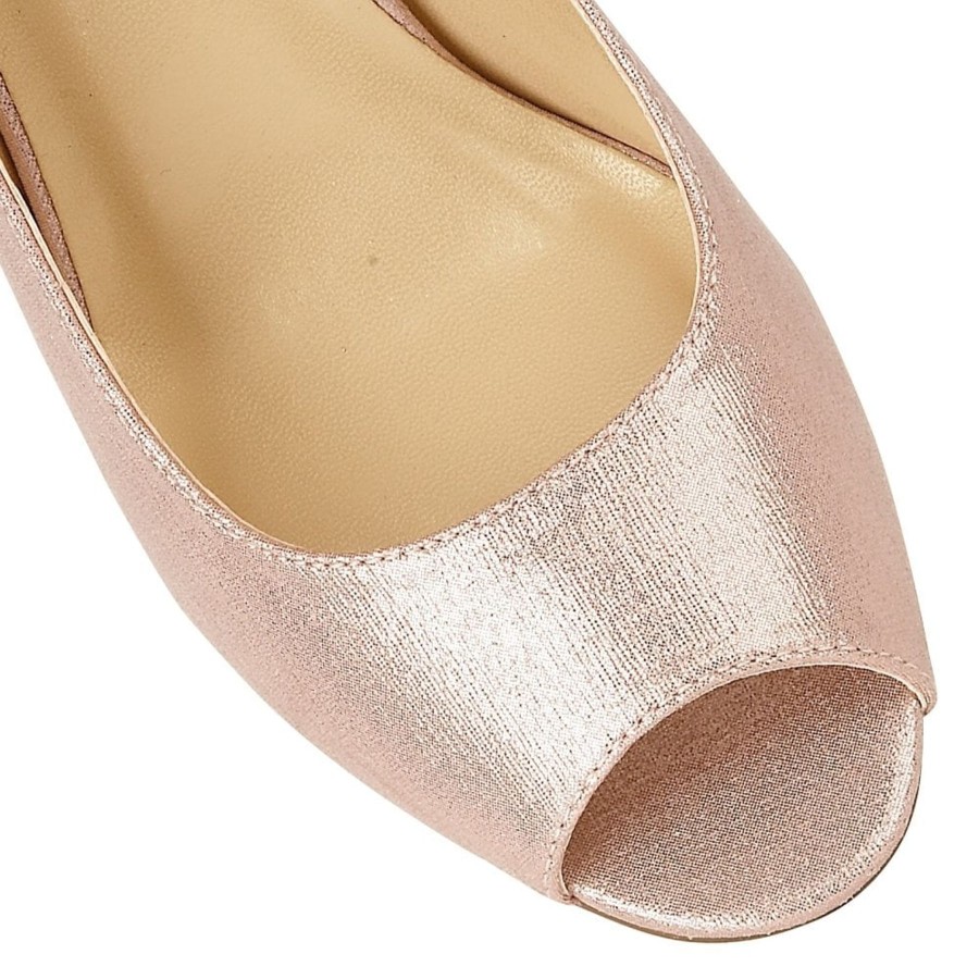 Wedding And Party Wear | Lotus Lotus Larissa Pink Metalic Peep Toe Shoes