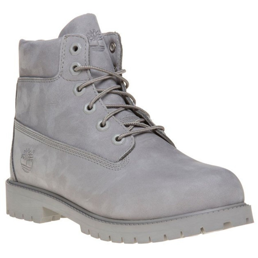 Back To School | Timber Timberland 6 Inch Premium Boot Youth Mid Grey Leather Waterproof