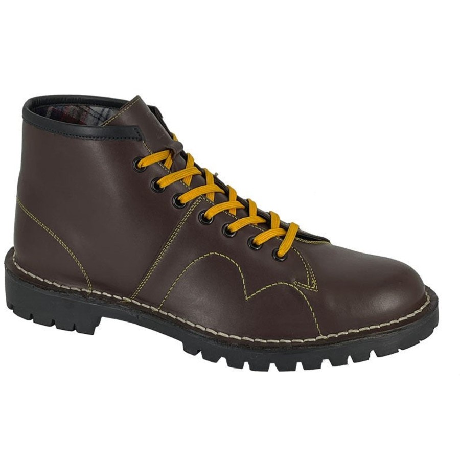 Men'S Boots | Marlows Grafters Original Cherry Red Leather Uni Monkey Boot B430