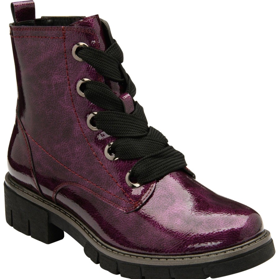 Ankle Boots & Hikers | Lotus Lotus Ankle Boot With Lace And Zip Fastening Jojo Purple Patent Ulb350