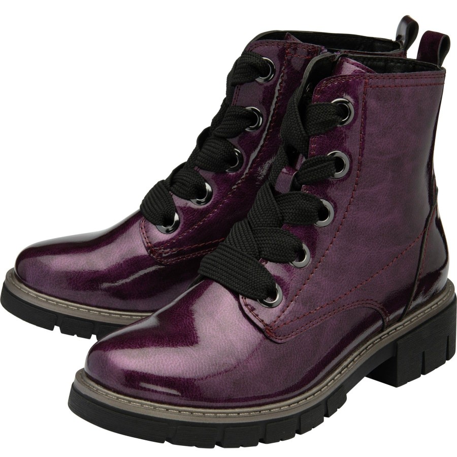 Ankle Boots & Hikers | Lotus Lotus Ankle Boot With Lace And Zip Fastening Jojo Purple Patent Ulb350