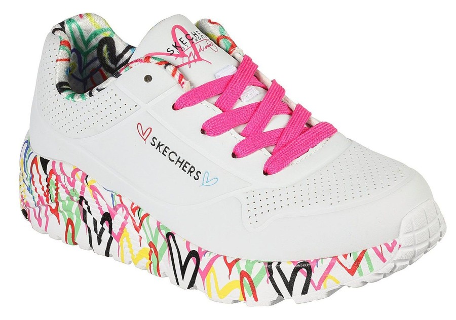 Back To School | Skechers Skechers Uno Goldcrown Trainers White 314976L Wmlt