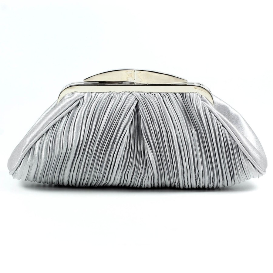 Wedding And Party Wear | Lunar Lunar Sienna Occasion Bag Light Grey Clutch Zlv 132 To Match Sienna Shoe