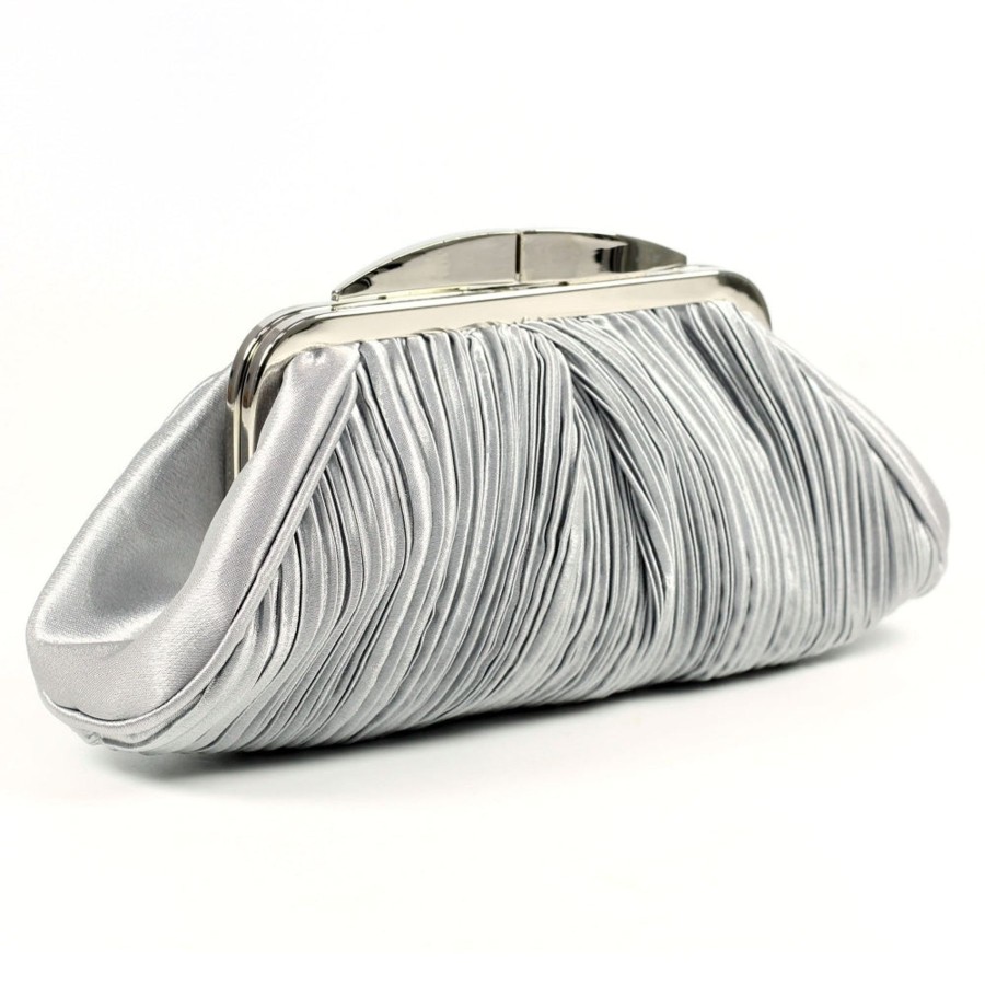 Wedding And Party Wear | Lunar Lunar Sienna Occasion Bag Light Grey Clutch Zlv 132 To Match Sienna Shoe