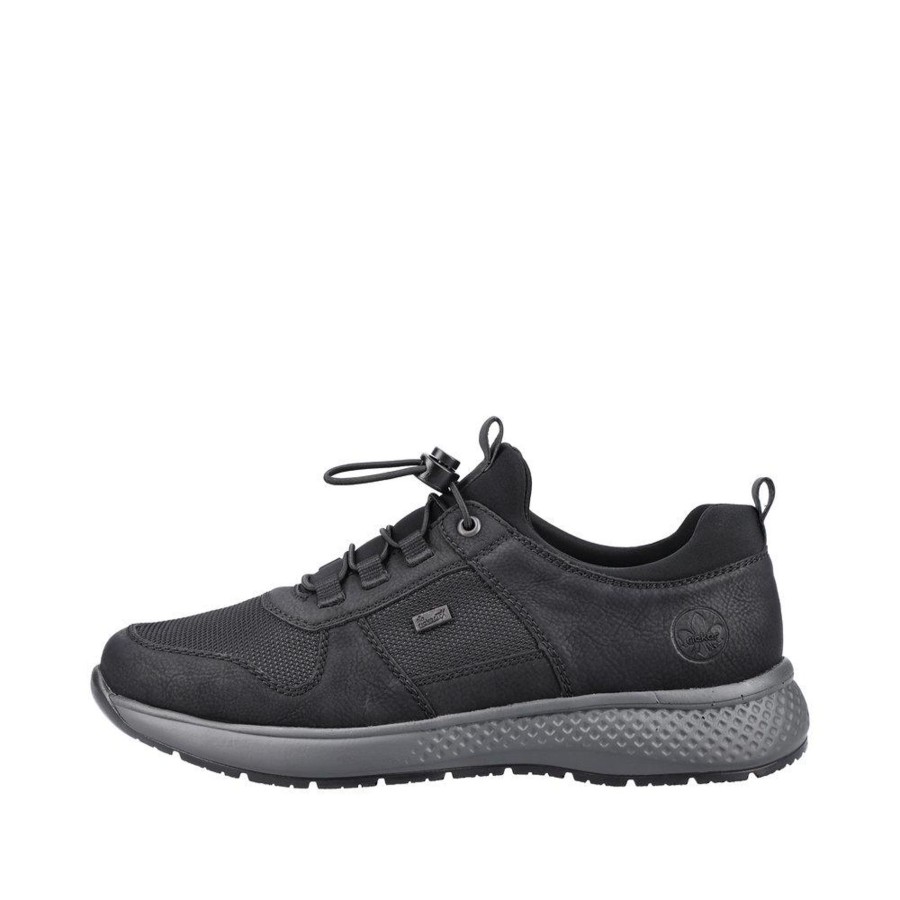 Men'S Styles | Rieker Rieker Men'S Trainer Shoe With Elastic Lace B7650-00 Black