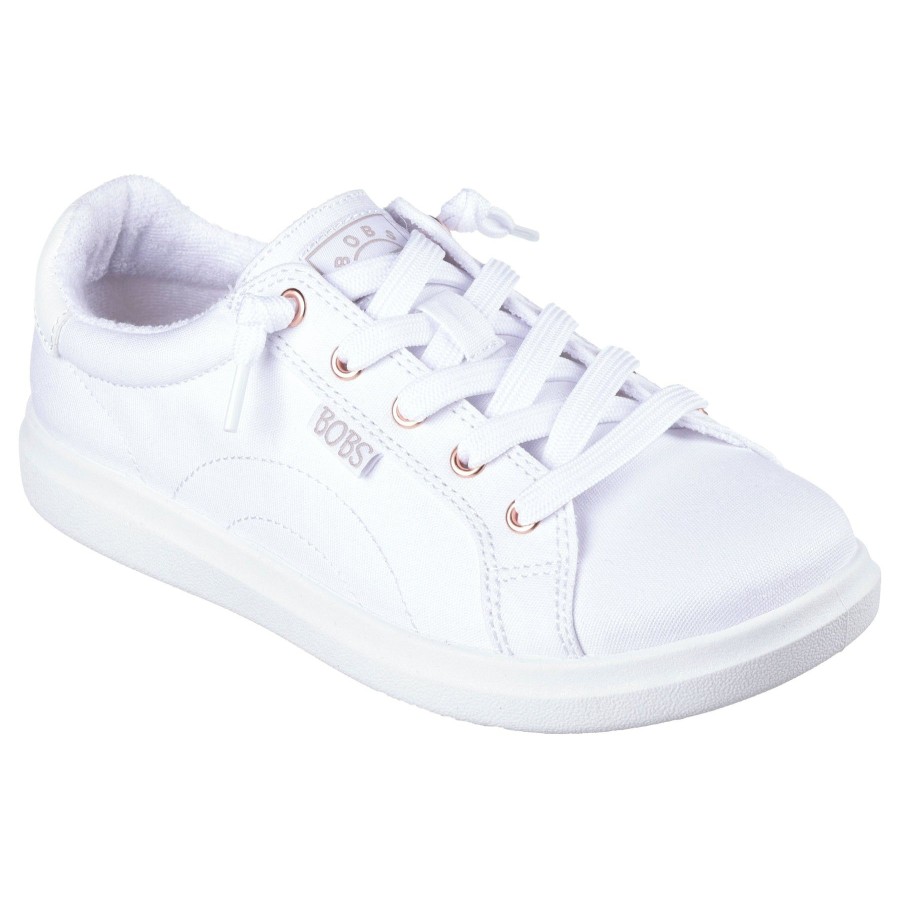 Ladies Styles | Skechers Skechers Casual Plimsoll Style Trainer Shoe Bobs D Vine 114453Wht White