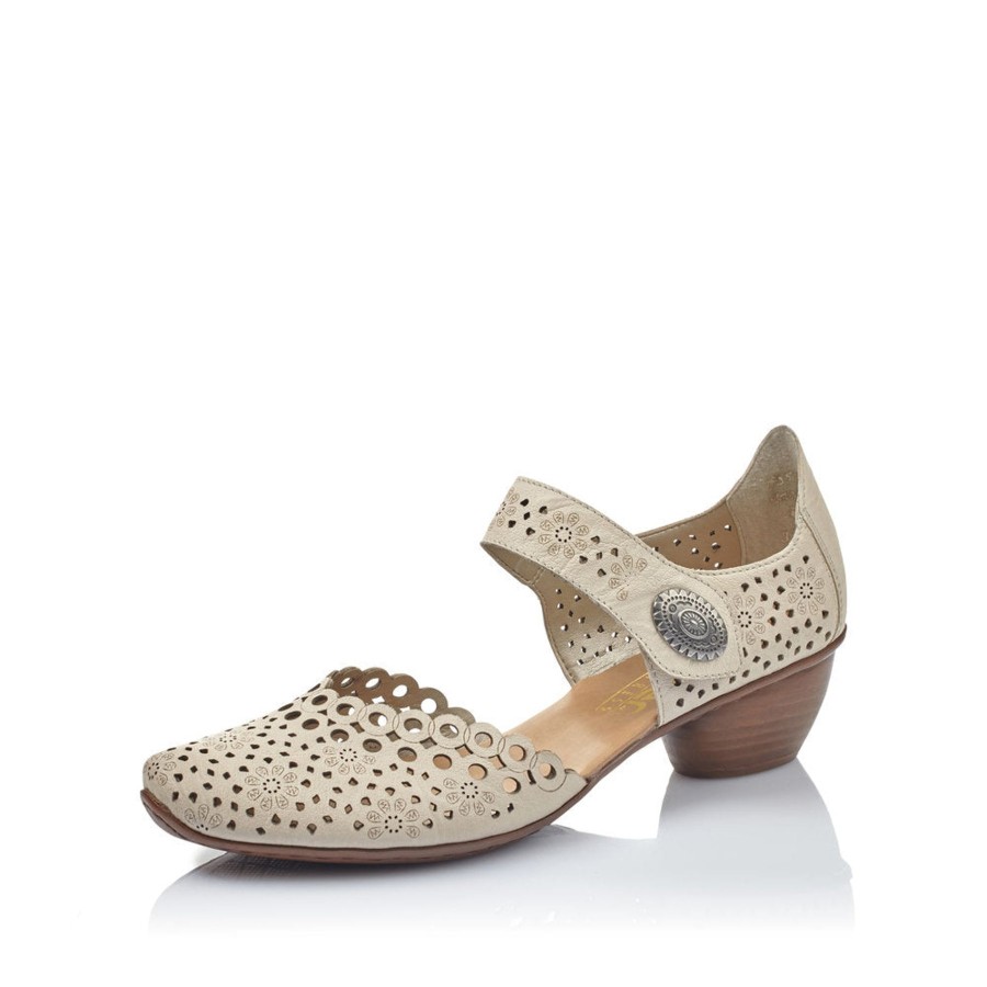 Ladies Styles | Rieker Rieker Bar Shoe Off White 43753-60