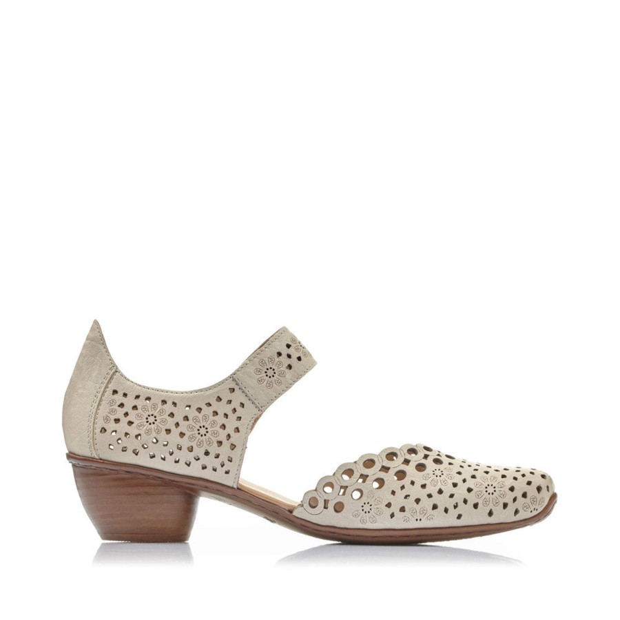 Ladies Styles | Rieker Rieker Bar Shoe Off White 43753-60