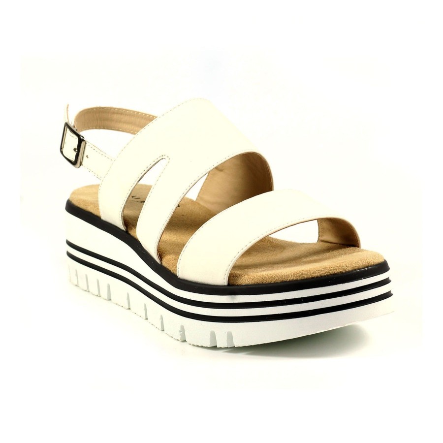 Ladies Styles | Lunar Lunar Wedge Sandal Jocelyn White Jlb007Wt