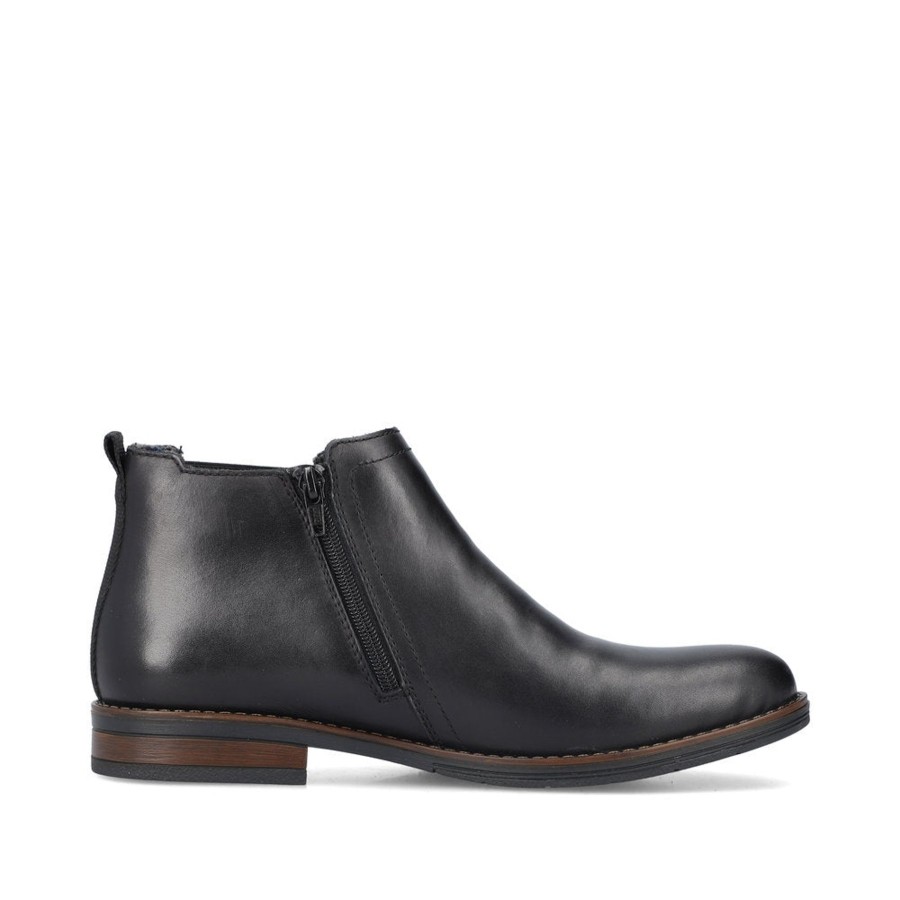 Men'S Styles | Rieker Rieker Men'S Ankle Boot With Zip In Leather Black 10374-00