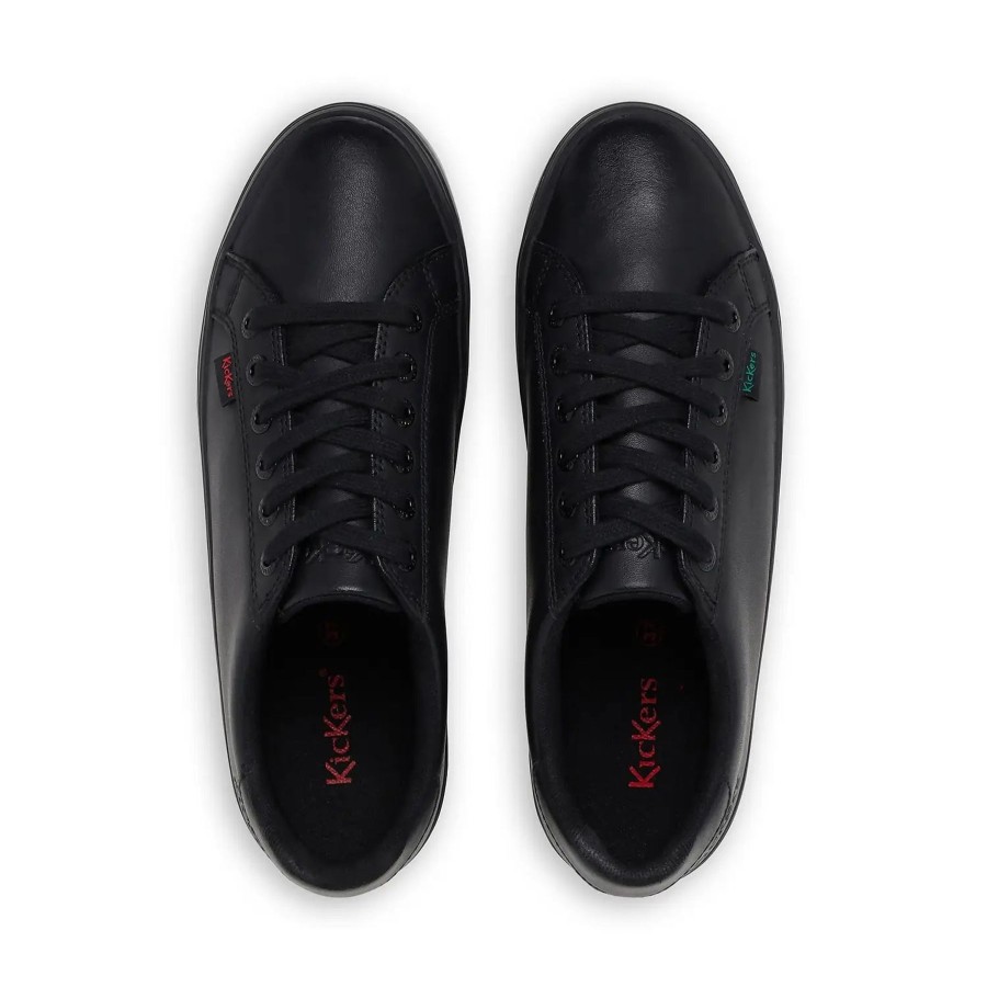 Kickers | Kickers Kickers Tovni Stack Black Leather Lace Up Shoes